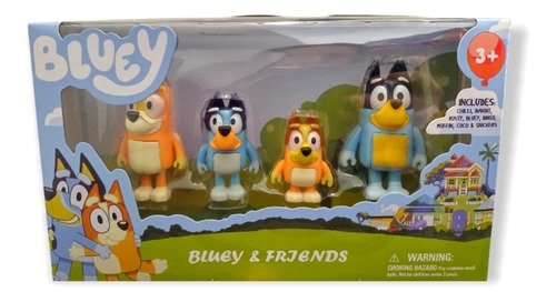 Bluey Y Su Familia Set De 4 Figuras En Caja 