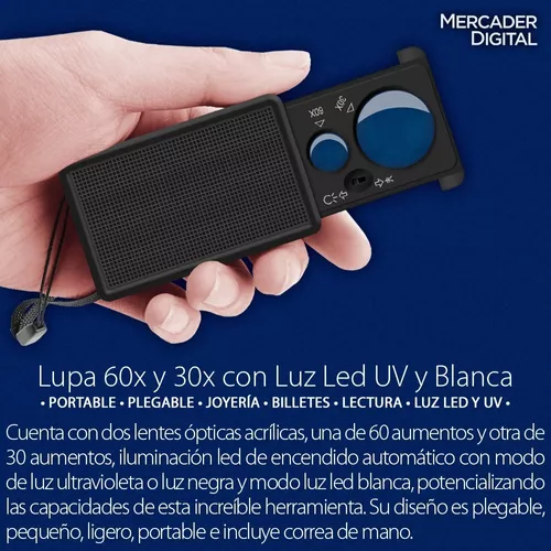 LUPA con dos lentes 3X y 45X con Luz LED – Fuji Hands