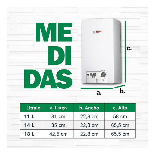 Terma A Gas Bosch Glp Premium 11l Automodulante + Kit