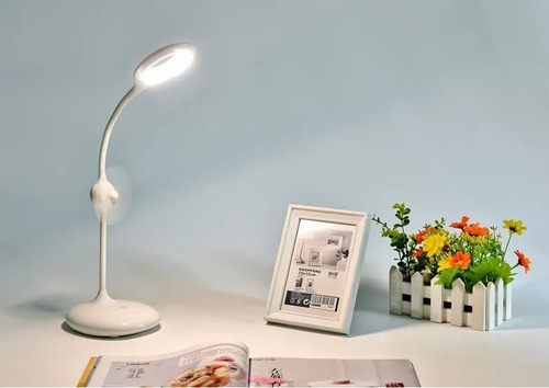 Imagen 5 de 5 de Lampara Led Escritorio Flexible Tactil Con Mini Ventilador