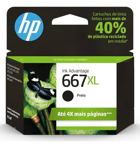 Cartucho Hp 667xl Preto Original