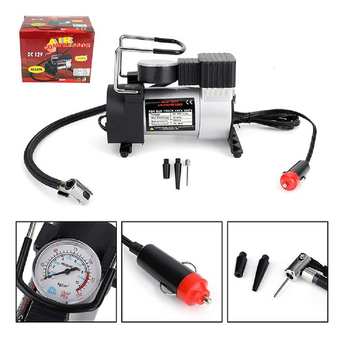 Compresor Aire 12v Metal Auto Inflador Neumatico Portatil