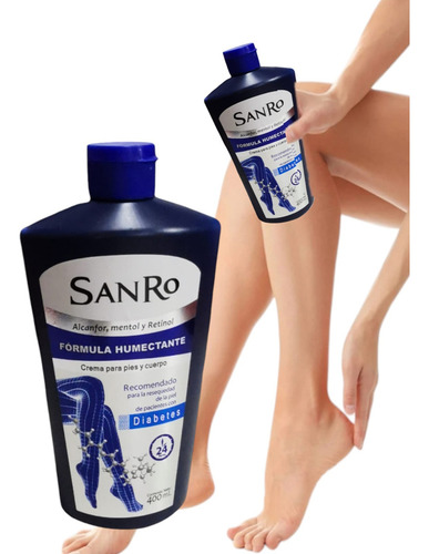 Crema Humectante Pies Y Cuerpo pacientes con Diabetes SanRo 400ml