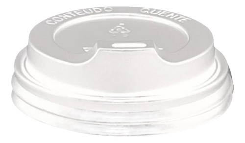 Tampa P/ Copo De Papel Biodegradável 200ml 73mm Fns C/100 Un Cor Branco