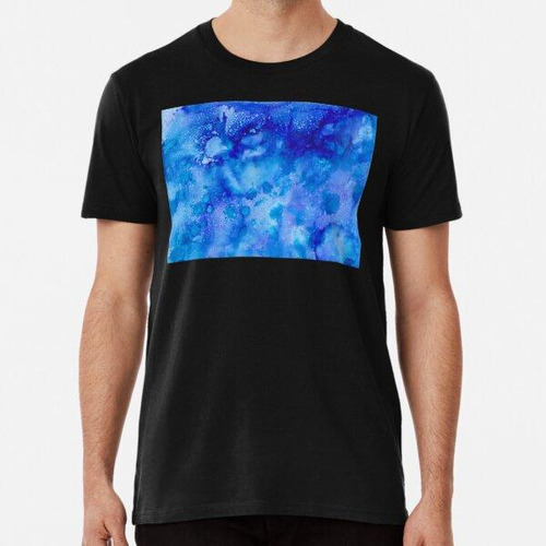 Remera Pintura Abstracta Celeste 41019 Algodon Premium