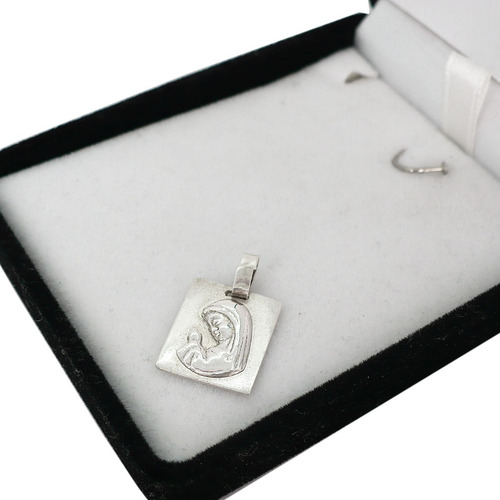 Dije Medalla Virgen Niña Nena Plata 925 Bautismo Comunion Color Plateado