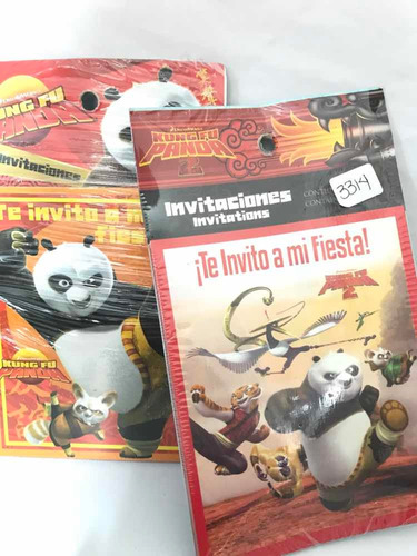48 Invitaciones Kung Fu Panda Oriental Fiesta Cumpleaños Gm