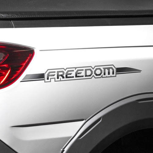 Imagem 2 de 6 de Par Emblema Freedom Fiat Strada 2019/2020 Adesivo Lateral