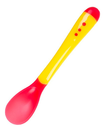 Colher Infantil Termo Sensível Flexível E Macia +4 Meses Cor