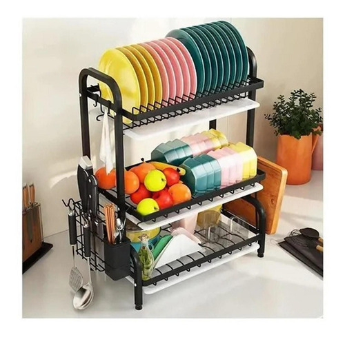 Secador Escurridor De Loza Platos Tazas 3 Niveles