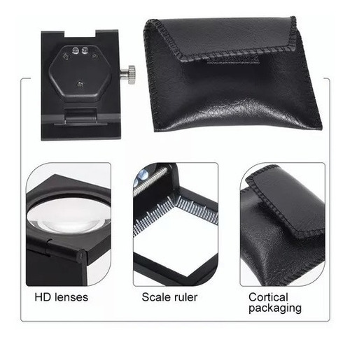 Lupa Cuenta Hilos 10x28mm 10x Lupa Plegable Con Bolsa