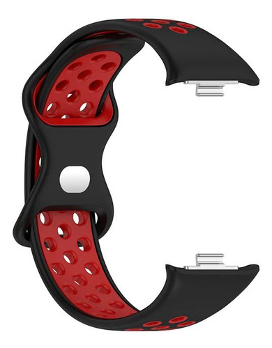 Malla Bicolor De Silicona Compatible Con Redmi Watch 4 1.97 Redmi Watch 5 2.7 Redmi Band 8 Pro Band 9 Pro 1.74 Generica Marca Miaband Color Negro Con Rojo
