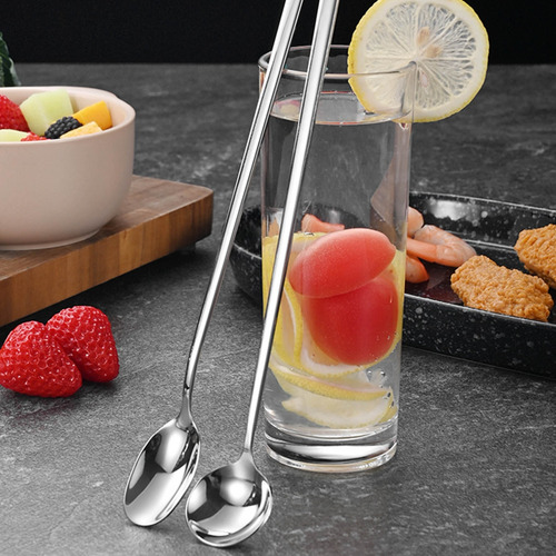 . (ps-l) Juego De Cucharas De Mango Largo Para Cocina De