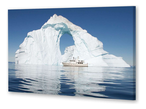 Cuadro 30x45cm Iceberg Bote Mar Helado Hielo Blanco N1