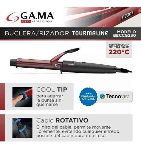 Buclera Profesional Gama Rizador Pelo Turmaline Rulos 19/25
