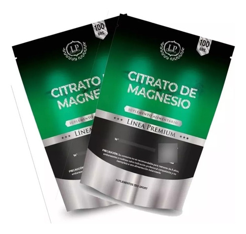 Pack Citrato De Magnesio Puro Zeo Polvo 200 Gr Doypack 2x100