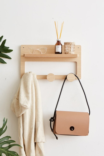 Imagen 6 de 10 de Perchero De Pared Con Estante Escandinavo Nordico Diseño