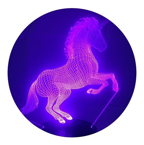 Lampara Ilusión 3d Lindo Unicornio