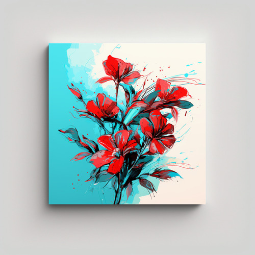 60x60cm Pinturas Neonoir En Rojo Y Turquesa Con Tema Resiste