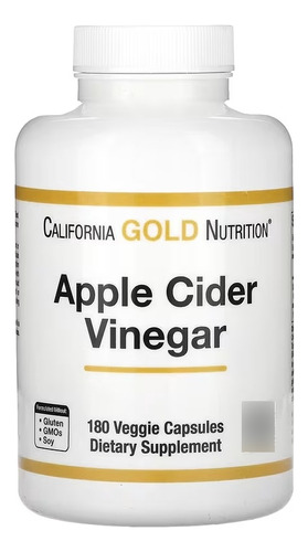 California Gold Nutrition Vinagre Sidra De Manzana 180c Sabor Sin Sabor