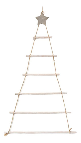 Escada De Madeira Árvore De Natal Diy Corda Branco