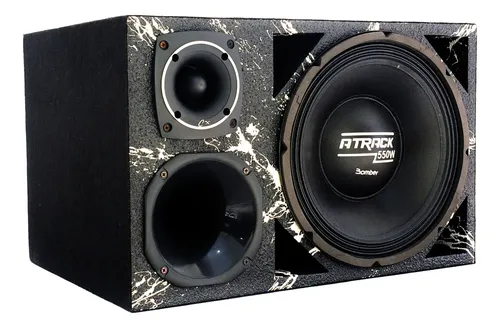 Caixa Trio Woofer Bomber Atrack 12 Pol 550w Corneta Tweeter