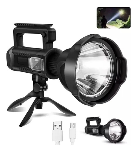 Reflector Busca Huella Led Recargable + Tripode Luz Blanca