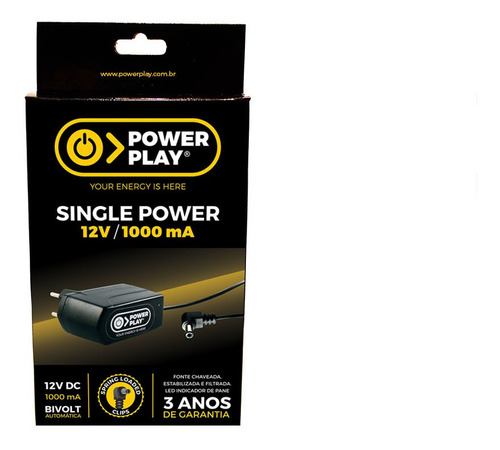 Fonte 12v Power Play Single Power  1000ma