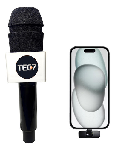 Microfone Tec7 Sem Fio Para Celular Com Entrada Lightning