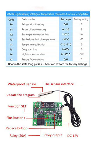 W1209 Módulo De Interruptor De Control De Termostato