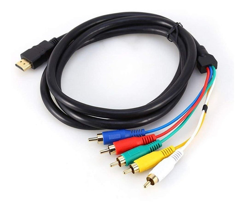 Cable Hdmi A 5 Rca Adaptador Video + Sonido Tv Led Analogico