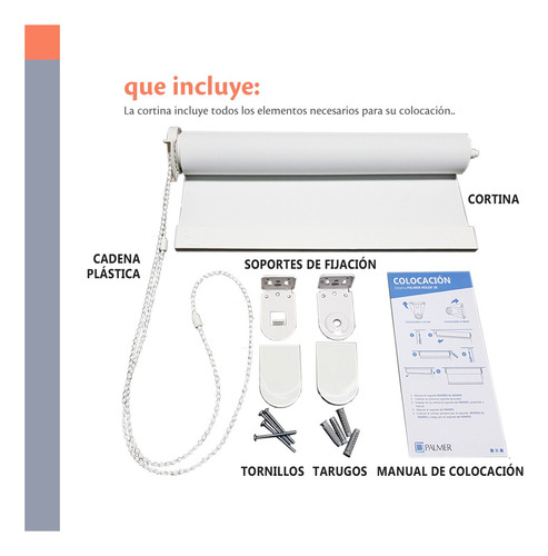 Cortina Roller Manual Blackout Palmer 110x110 Cm Liso Blanco