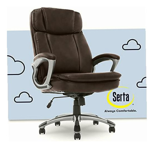 Serta 43675a Executive Office Chair, Big & Tall, Chestnut Color Chocolate Material Del Tapizado Cuero Sintético