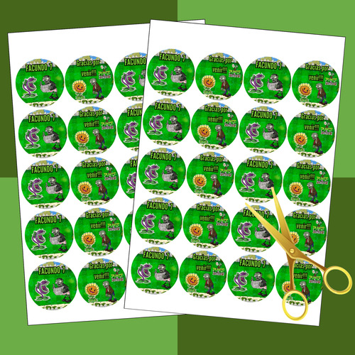 Kit Imprimible Cumpleaños Candy Bar Plants Vs Zombies Pvz