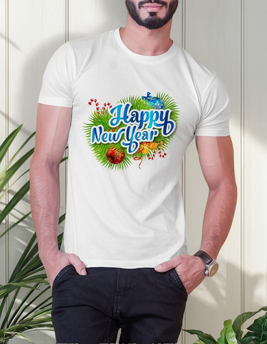 Playera Navidad Happy New Year Dulces Bastón Amigos Fiesta