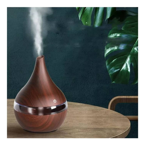 Difusor De Aroma Humidificador Madera Con Luz 300ml