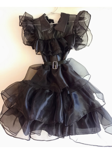 Disfraz Merlina Addams Vestido Baile Deluxe Negro 1