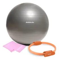 Comprar Pelota Pilates 65cm+ Anillo Pilates+ Banda Elástica Athletic Color Gris