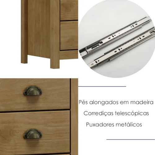 Comoda 8 Gav E 02 Mesas De Cabeceira Madeira Maciça Freijo M