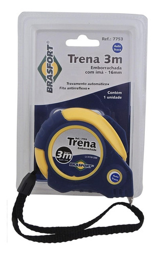 Trena Brasfort Auto-trava Emborrachada  3m/16mm  7753