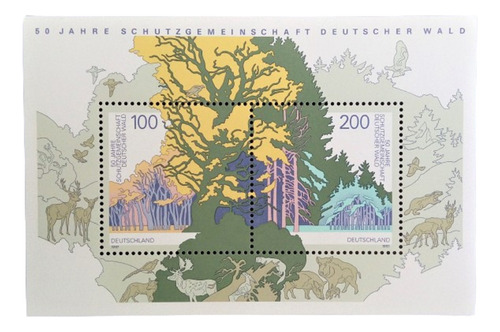 Alemania, Bloque Mi 38 Protección Forestal 1997 Mint L16318