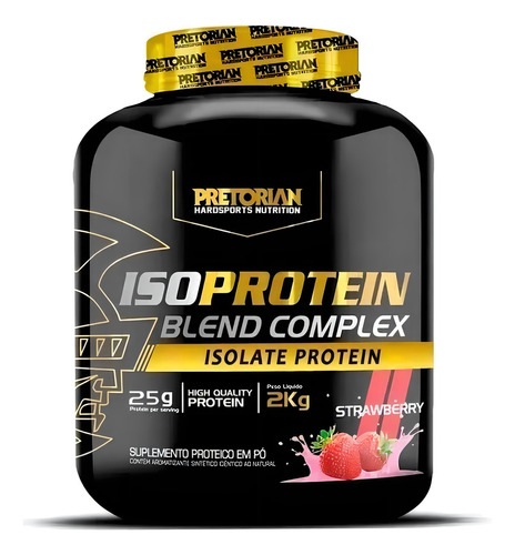 Pretorian Suplemento Whey Protein isolado Iso Protein Blend Complex proteínas Iso sabor morango pote de 2kg em po