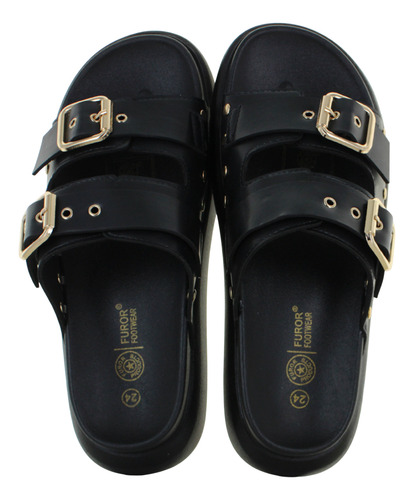 Furor Sandalia Slide Sueco Moda Casual Hebilla Mujer 93025