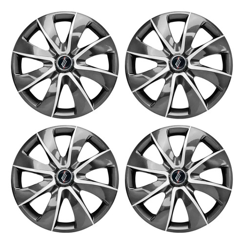 Jogo Com 4 Calotas Esportivas Aro 13 Prime Graphite Silver