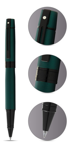 Caneta de ponta redonda lacada verde fosca Sheaffer 300
