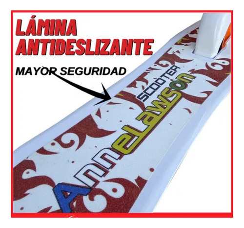 Monopatín Plegable Blanco Aluminio Súper Reforzado Ruedas Grandes 20cm Base Antideslizante Amortiguación Delantera Freno Chapa Resistente Manubrio Ajustable Soporta Hasta 100kg Ideal Adultos Niños