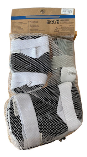 Protecciones Powerslide Muñequera Codera Y Rodillera. Roller Blanco