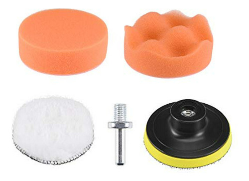 Uxcell 3  Foam Drill Polishing Pad Kit, 1pcs Flat 1pcs Waved