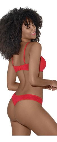 Lara Conjunto Taza Soft Sin Push Up Microfibra Fantasía 4356 Rojo 95