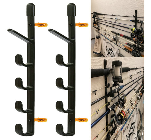 1pair Fishing Rod Storage Rack Horizontal Wall Montaje 5